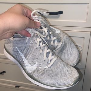 NIKE silver and gold sneakers